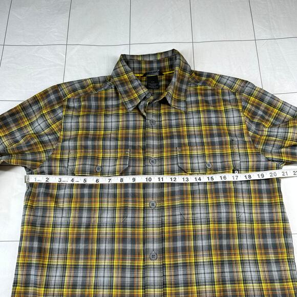 Marmot Shirt Mens Small Gray Yellow Plaid Casual Button Up Hiking Active Trail - Picture 6 of 9